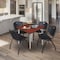 Regency Kahlo Square Table & Chair Sets, 42 W, 42 L, 29 H, Wood, Metal, Plastic Top, Cherry TPL4242CHCM47BK - alternate 1